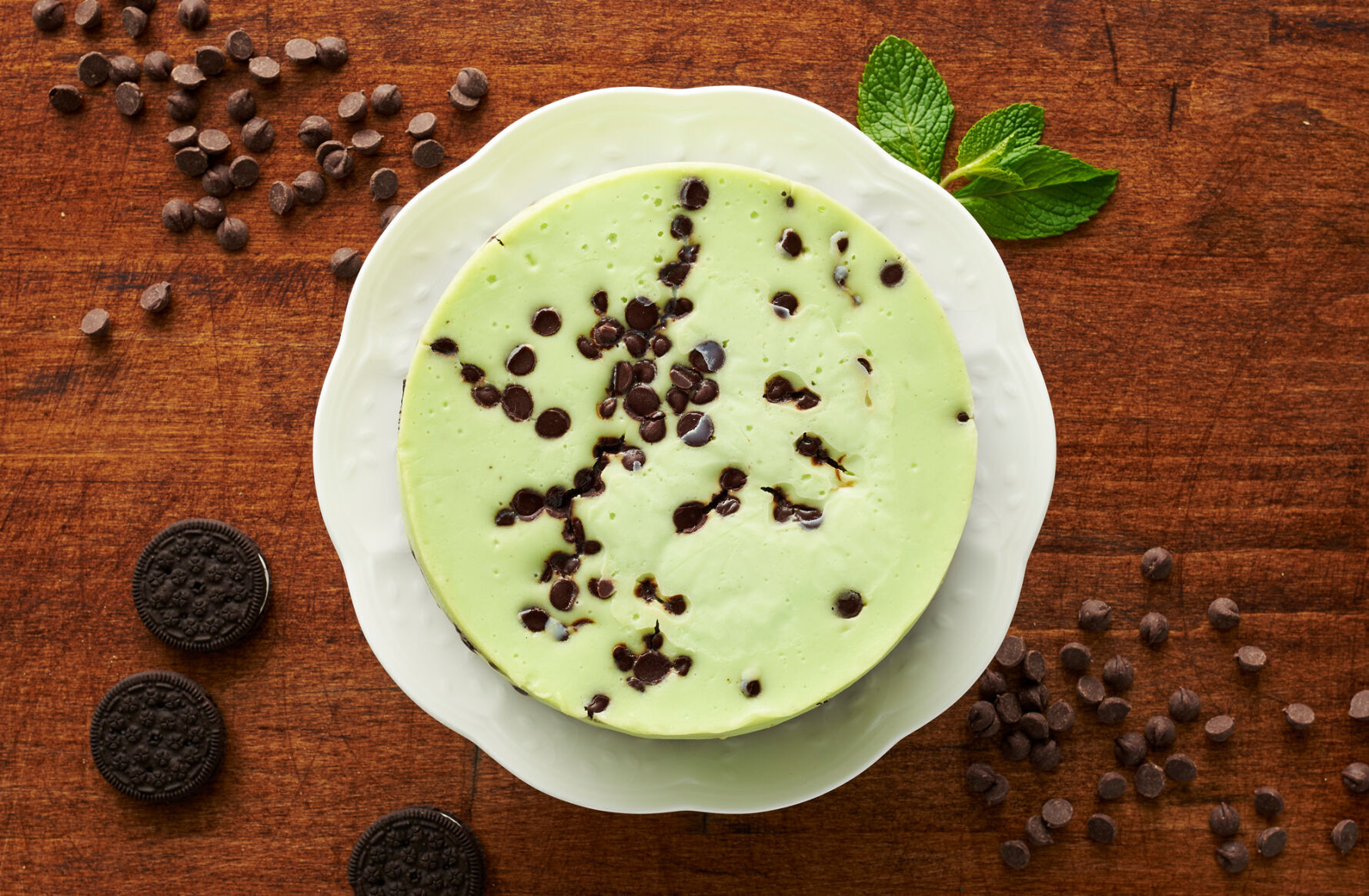 Chocolate Chip Mint Cheesecake